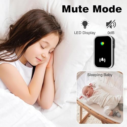 US1984 Wireless Door Bell for Home and Office, Small Calling Bell for Office, Upto 1000 Feet Range with 36 Melodies Chimes, LED Flash, 4 Level Volume Doorbell Alarm (Black) - Image 3