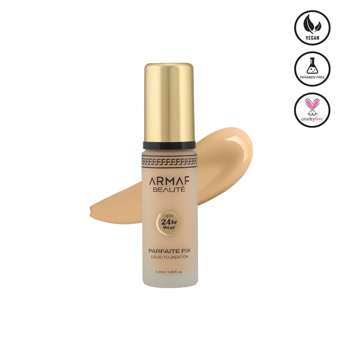 Armaf Beaute Face Make Up 24 Hour Parfaite Fix Liquid Foundation 22ml, Honey Beige Colour, Long Lasting Matte Finish, Lightweight Formula, Buildable Coverage, Flawless Complexion, For All Skin Types