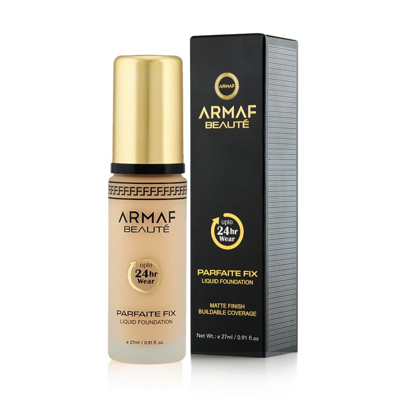 Armaf Beaute Face Make Up 24 Hour Parfaite Fix Liquid Foundation 22ml, Beige Colour, Long Lasting Matte Finish, Lightweight Formula, Buildable Coverage, Flawless Complexion, For All Skin Types - Image 2