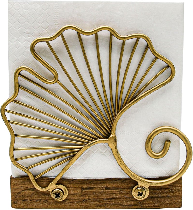 Owlgift Leaves Vertical Napkin Holder Contemporary Disposable Paper Hand Tower Storage Tray Caddy Metal Paper Storage for Kitchen Stylish Towel Dispenser Mail Letter Sorter Rack Document File Organizer - Image 1