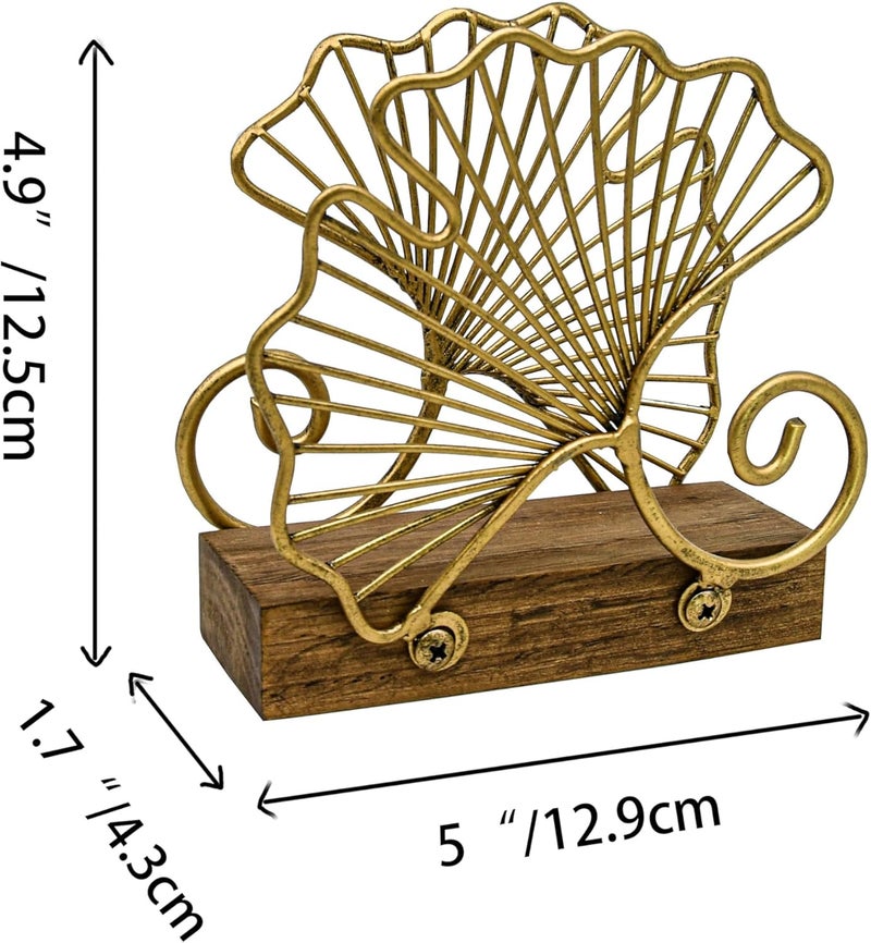 Owlgift Leaves Vertical Napkin Holder Contemporary Disposable Paper Hand Tower Storage Tray Caddy Metal Paper Storage for Kitchen Stylish Towel Dispenser Mail Letter Sorter Rack Document File Organizer - Image 4