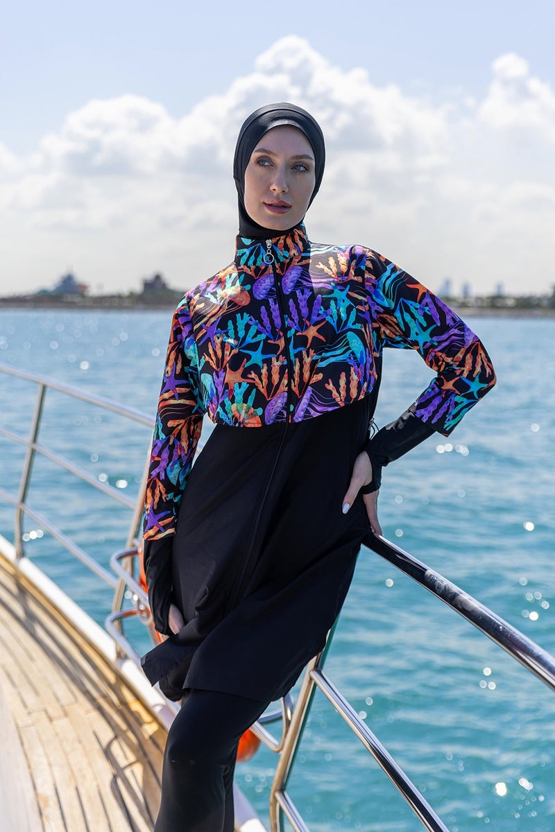 Remsa Mayo Remsa Swimsuit Remsa Front Covered Full Covered Hijab Swimsuit R105 Coral  - Image 4