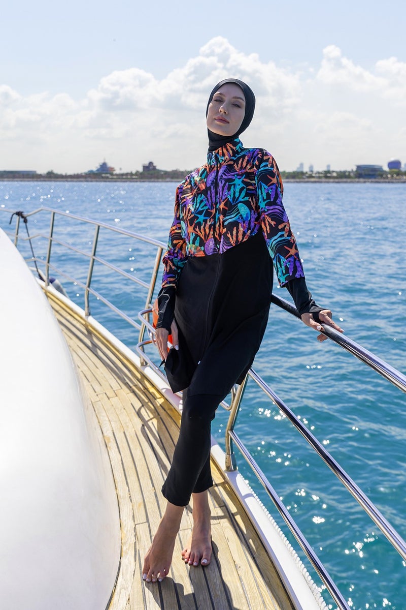 Remsa Mayo Remsa Swimsuit Remsa Front Covered Full Covered Hijab Swimsuit R105 Coral  - Image 5