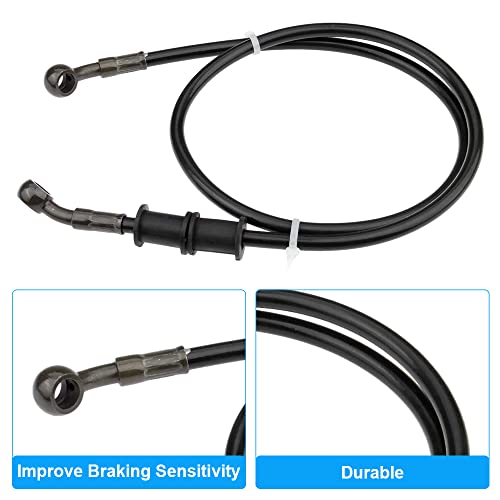 Mtsooning Motorcycles Hydraulic Brake Hose, 90cm/35.43" Black Braided Clutch Oil Pipe, Gas Fuel Line PVC Tube Replacement for Pit Dirt ATV Sport Bikes - Image 5