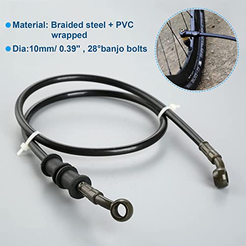 Mtsooning Motorcycles Hydraulic Brake Hose, 90cm/35.43" Black Braided Clutch Oil Pipe, Gas Fuel Line PVC Tube Replacement for Pit Dirt ATV Sport Bikes - Image 3