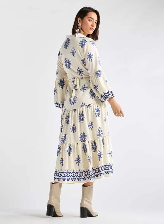 Splash FAV Floral Tiered Midi Dress