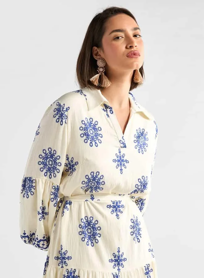 Splash FAV Floral Tiered Midi Dress