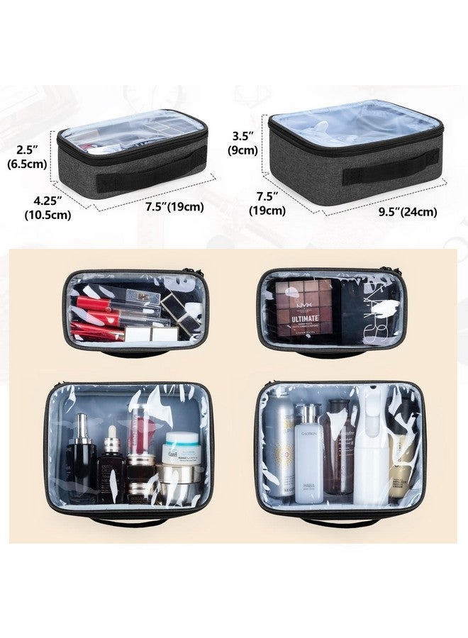 BAFASO Makeup Bag Cosmetic Bag with 4 Inner Removable Pouches, Multifunctional Travel Makeup Case (Patent Pending), Black - Image 2