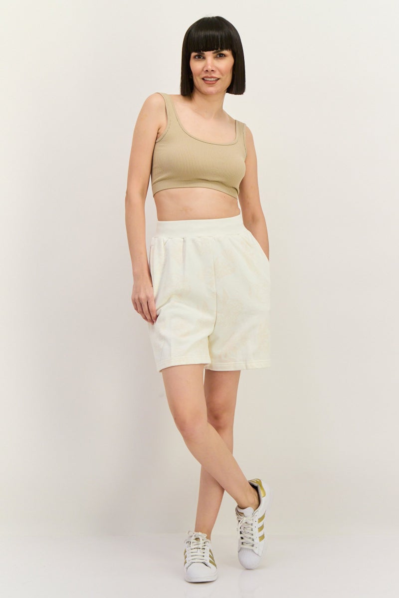 Adidas Women Sportwear Fit Training Shorts, White  - Image 4
