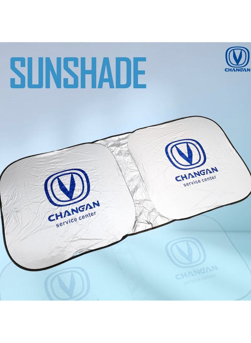 Changan Foldable Car Windshield Sunshade, UV Rays and Heat Protector, Keep Your Vehicle Cool and Block Harmful Sunlight - Image 3