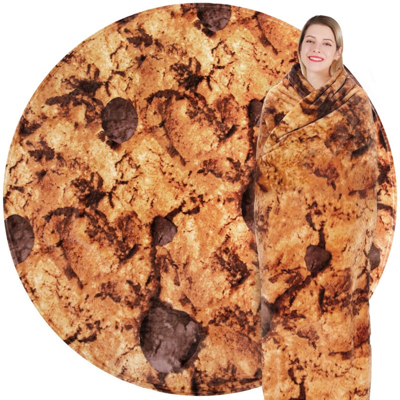 Jorbest Cookies Blanket Adult Kids and Baby Size for Birthday Gifts Double Sided Food Throw Blanket Funny Gifts for Women Men Teen 285 GSM Soft Flannel Taco Blanket Dark Brown 71 inches