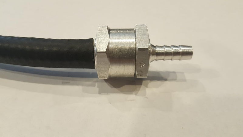 Muzzys 8mm, 5/16", Fuel Check Valve, Inline, One-Way, Non-Return, Aluminum, WITH CLAMPS, for Water, Gas, Diesel, Oils, on UTV, Quad, Snowmobile, Motorcycle, Jetski, Mower, Blower, Car, Truck, Tractor - Image 2