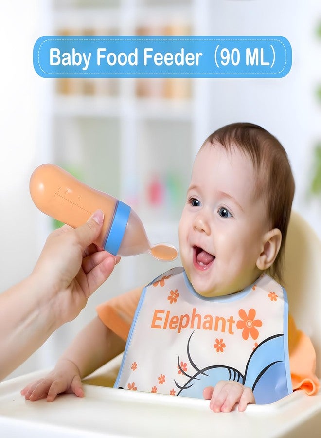 24x7 eMall Baby Feeding Set, 12 Pieces, New Born Tableware Set, Fruit Teat, Baby Bowl with Suction Cup, Baby Spoon, Baby Food Dispenser Spoon, Bib Baby, Grinding Bowl for Children Complete Kit Blue - Image 4
