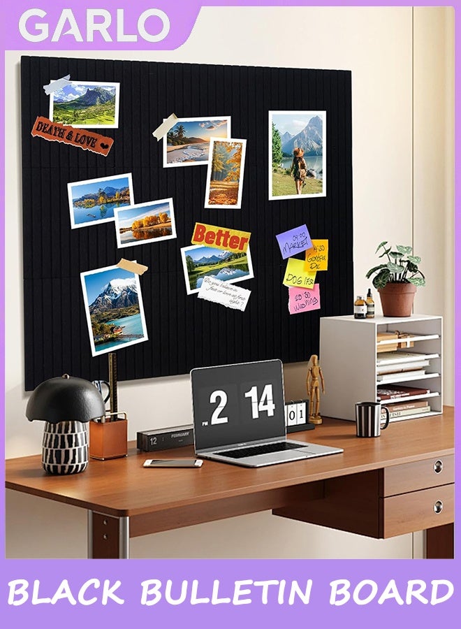 جارلو لوحة الفشار الكبيرة للجدار 120 * 90 سم ، لوحة الإعلانات السوداء ، لوحة الدبوس ، لوحة الرؤية ، شعرت بلاط الجدار ، لوحات الفشار للمكتب لوحات الفشار ، 12 حزمة - Image 4