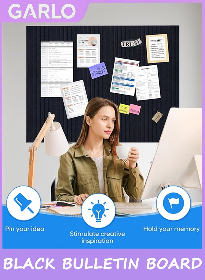 جارلو لوحة الفشار الكبيرة للجدار 120 * 90 سم ، لوحة الإعلانات السوداء ، لوحة الدبوس ، لوحة الرؤية ، شعرت بلاط الجدار ، لوحات الفشار للمكتب لوحات الفشار ، 12 حزمة - Image 5