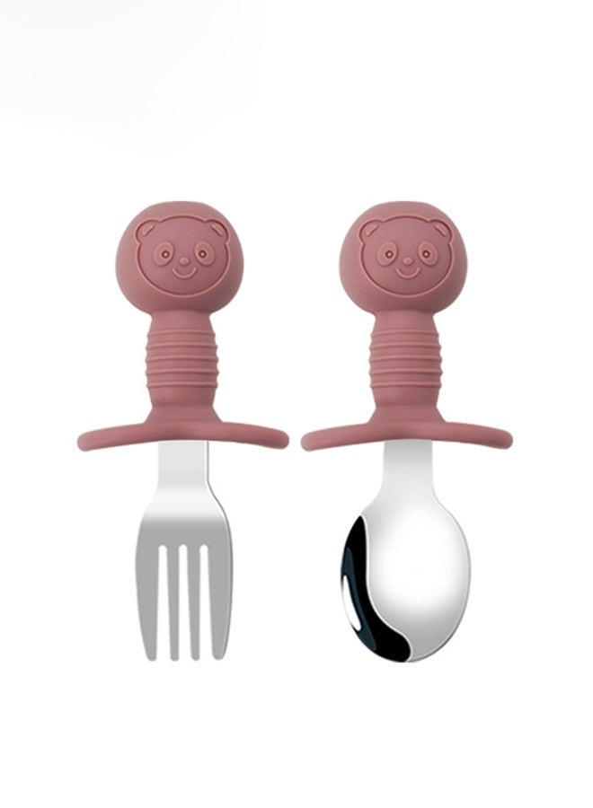 bebeFuture 10-Piece Premium Stainless Steel Baby Feeding Set - Deep Pink Kids Dinnerware with Divided Plate, Bowl, Cup, Utensils, Food Feeder & Toothbrush - Image 3