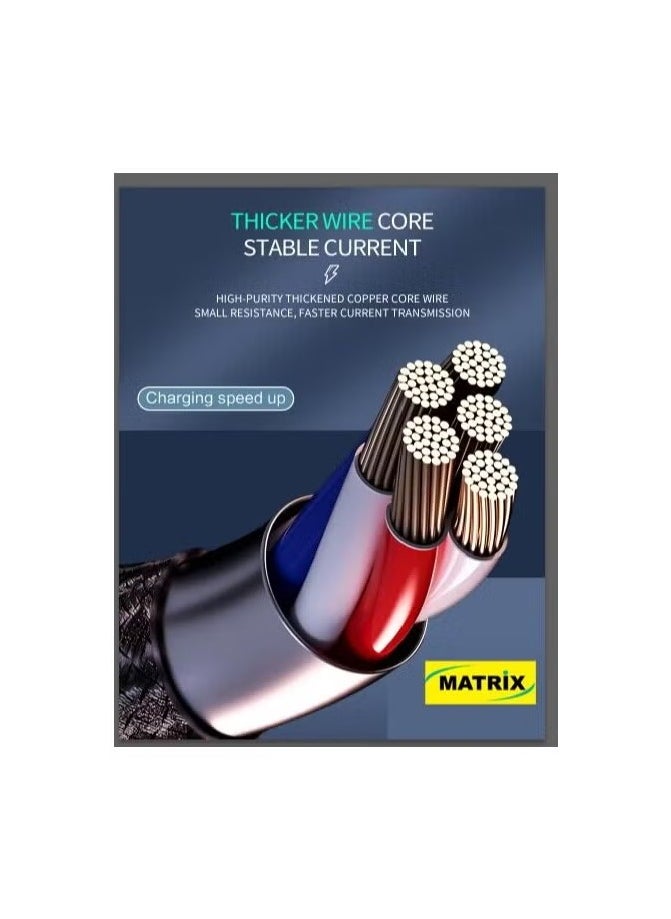 MATRIX MX70 PD Fast Charging & Data Transfer 100W Type-C to Type-C Cable - 1.2M Cable Length - Black  - Image 4