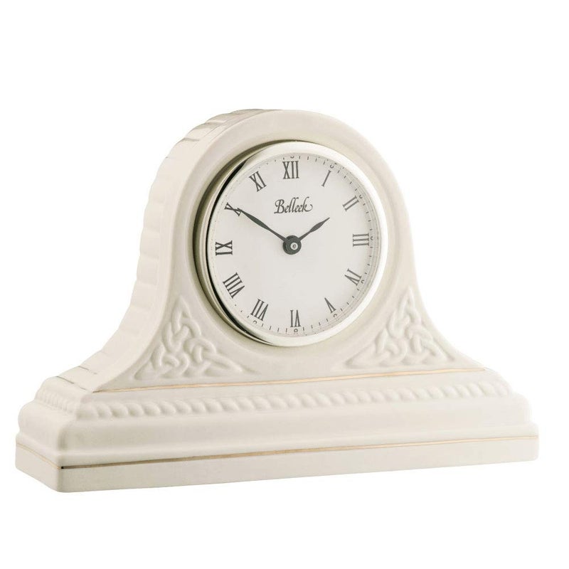 Belleek Belleek Celtic Fine Parian China Vintage Mantel Clock  Handcrafted Irish Home Decor 88 L x 27 W x 61 H White