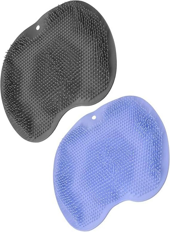 ZURITY 2-Pack Shower Foot Scrubber Mat – Silicone Back & Foot Scrubber with Strong Suction Cups, Wall Mounted Bath Massage Pad for Deep Cleaning & Exfoliation – Anti-Slip Shower Cleaner for Men & Women (Multicolor) - Image 1