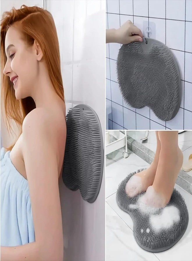 ZURITY 2-Pack Shower Foot Scrubber Mat – Silicone Back & Foot Scrubber with Strong Suction Cups, Wall Mounted Bath Massage Pad for Deep Cleaning & Exfoliation – Anti-Slip Shower Cleaner for Men & Women (Multicolor) - Image 3