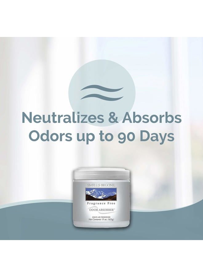 Smells Begone Air Freshener Odor Absorber Gel - Absorbs and Eliminates Odor in Pet Areas, Bathrooms, Cars, & Boats - Fragrance Free - 15 Ounce - 2 Pack - Image 2