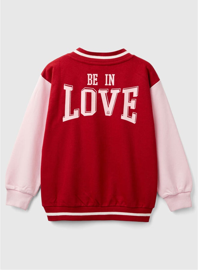 Benetton Boys V-neck Printed Back Sweater For Kids - Image 2
