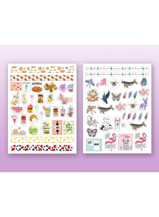 لامير مجموعة ملصقات مخططة لتزيين سجل القصاصات - مجموعة ملصقات موسمية/عطلات ممتعة ولطيفة وجميلة للبالغين | عبوة ملهمة من 12 ورقة - للاستخدام في التقويم والمخطط والمجلة وسجل القصاصات - Image 2
