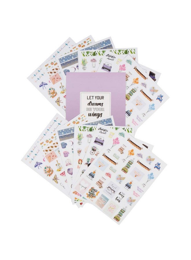 لامير مجموعة ملصقات مخططة لتزيين سجل القصاصات - مجموعة ملصقات موسمية/عطلات ممتعة ولطيفة وجميلة للبالغين | عبوة ملهمة من 12 ورقة - للاستخدام في التقويم والمخطط والمجلة وسجل القصاصات - Image 1