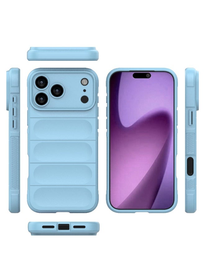 جراب موبايل ماجيك شيلد  سيليكون مضاد للصدمات وحمايه للكاميرا متوافق  Iphone 17 Pro Max (أزرق فاتح ) - Image 1