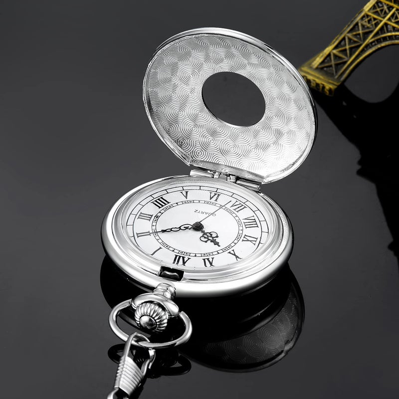 LYMFHCH ساعة جيب عتيقة LYMFHCH بأرقام رومانية مع سلسلة ساعات جيب كوارتز هدايا عيد الميلاد والتخرج و عيد الميلاد و يوم الأب - Image 4