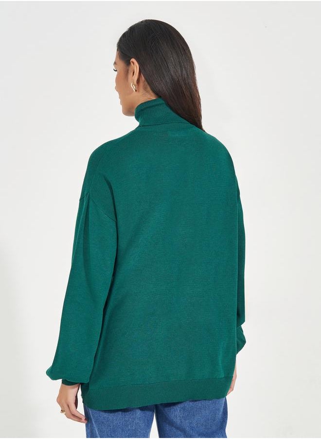 Oversized Longline Turtle Neck Sweater