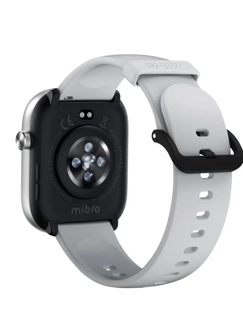Mibro Watch C4 Silver, Metal+PC&GF, 2.01 inch TFT, BT Call, 300mAh, 2ATM, +100 Sport Modes" - Image 4