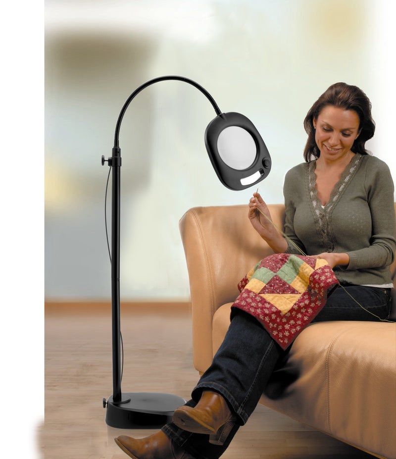 Daylight Company LED Floor Lamp and Table Lamp, Standing Lamp for Living Room, Bedroom, Salon, Office, Touch Control, Flexible Arm, Sleek Design, Multipurpose, Magnifier Lamp, Black - Image 5