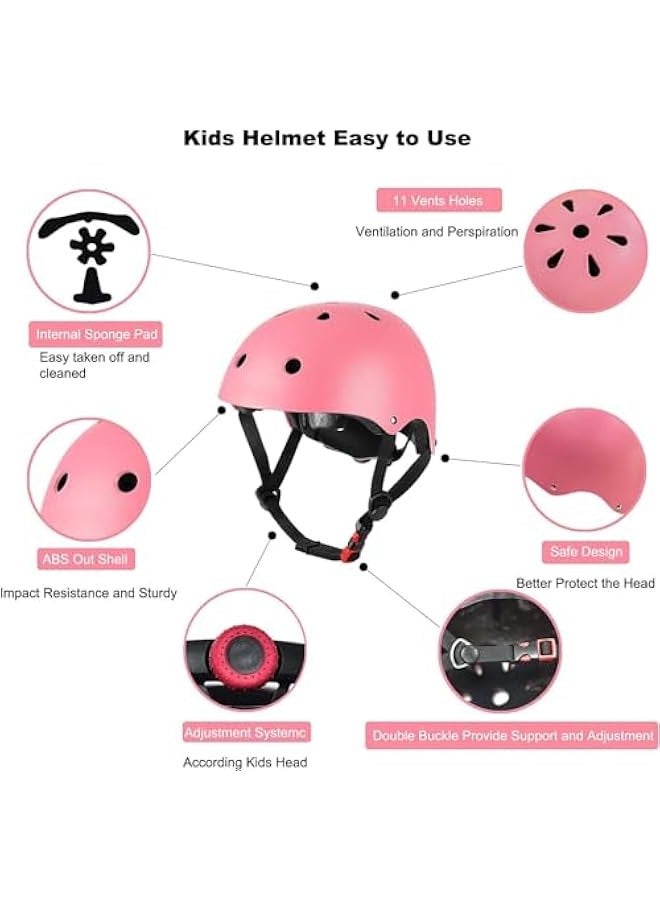 TRASSLE Kids Bike Helmet Set，Adjustable Helmet for Ages 3-9 Girls boys,Protective Gear with Elbow Knee Wrist Pads for Multi-Sports Skateboarding Bike Riding Scooter Inline Roller Skate  - Image 5