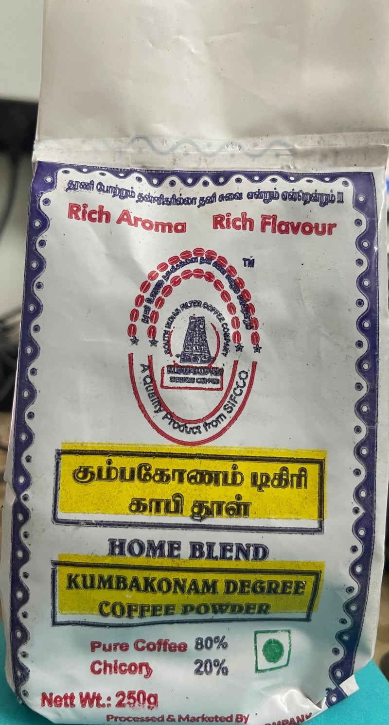 Kumbakonam Degree Coffee Powder with 20% Chicory - 2 * 250g (500g) - Image 1
