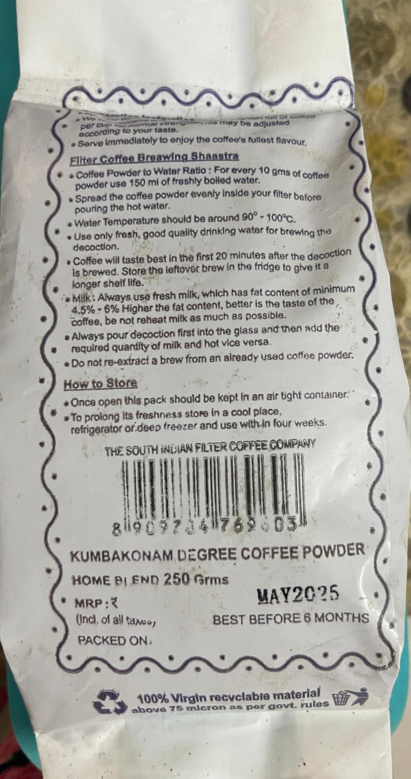 Kumbakonam Degree Coffee Powder with 20% Chicory - 2 * 250g (500g) - Image 2