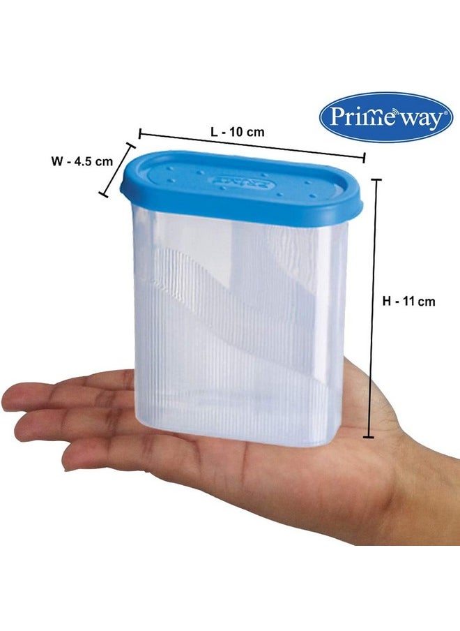 Primeway® Plastic Air Tight Food Savers Jars | Spices Containers | Masala Boxes | Kitchen Canisters for Fridge | 275ml each | Pack of 16 Pcs (Blue)