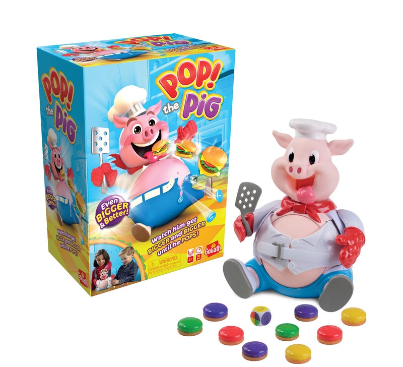 Goliath Pop The Pig - Bigger & Better - Belly-Busting Fun as You Feed Him Burgers and Watch His Belly Grow, Multi Color - Image 2