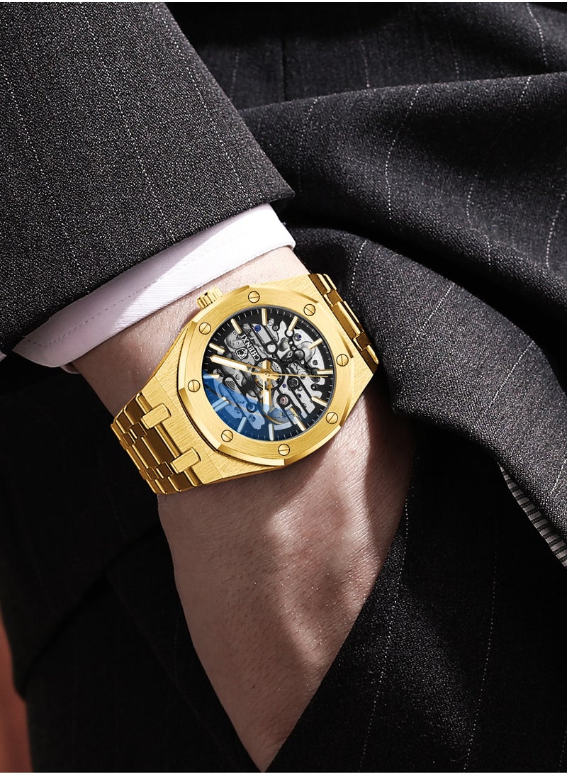 Chenxi - Men's Waterproof Stainless Steel Automatic Wristwatch Gold - Image 1
