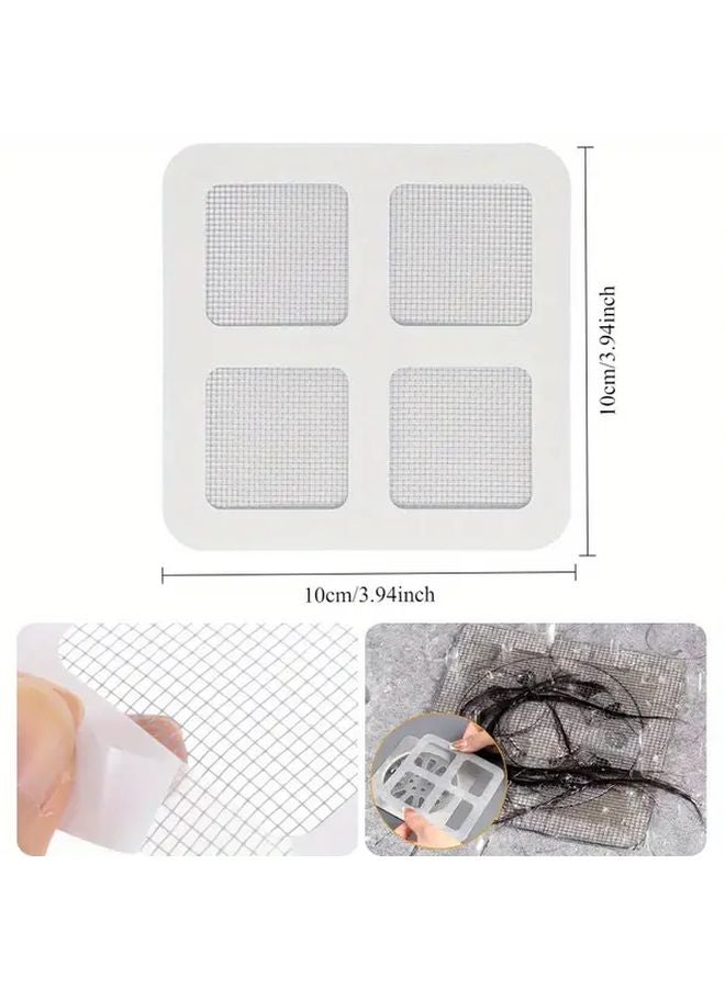 24 Pcs Grayish White Self Adhesive Mesh Drain Cover Stickers Anti Clogging Hair Catcher - Image 4