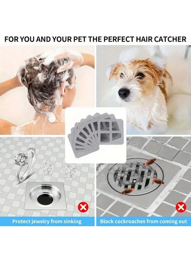 24 Pcs Grayish White Self Adhesive Mesh Drain Cover Stickers Anti Clogging Hair Catcher - Image 5