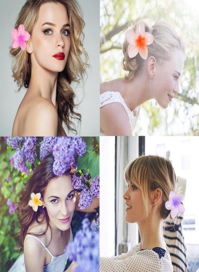 مشابك شعر هايسيل على شكل زهرة - 4 قطع مشابك شعر كورية أنيقة للنساء، مجموعة مشابك شعر على شكل زهرة | إكسسوارات شعر زهرية لطيفة للنساء والفتيات - Image 3