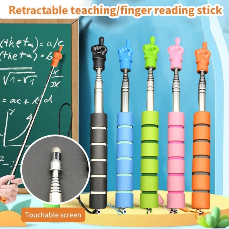 Blue Creative Handheld Stretchable Teaching Pointer Stainless Steel Touch Screen Pen 39.37inch For School Office - Image 2