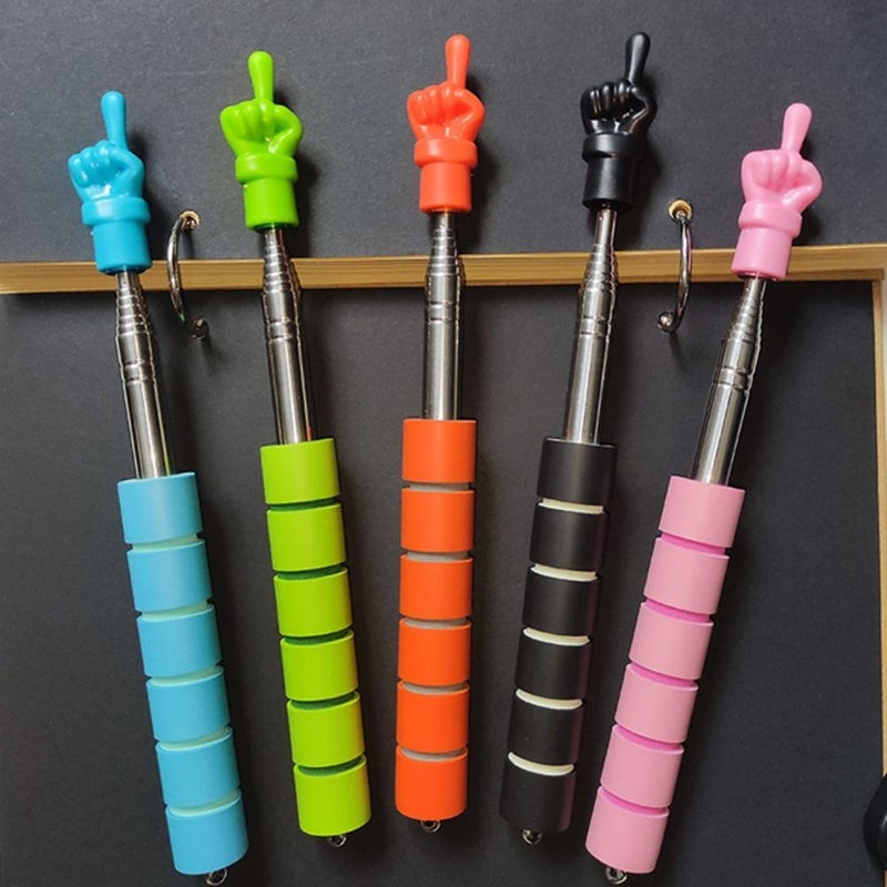 Blue Creative Handheld Stretchable Teaching Pointer Stainless Steel Touch Screen Pen 39.37inch For School Office - Image 1