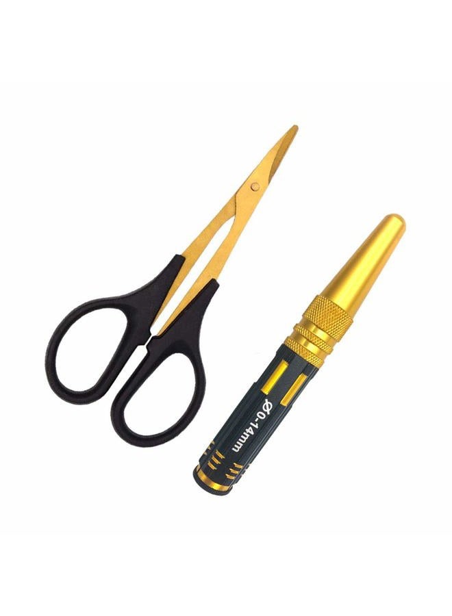 Nuofan Body Reamer 0-14mm Hole Puncher w/Sleeve & Curved Scissors Set for RC Car Bodyshell Hobby Tools - Image 2