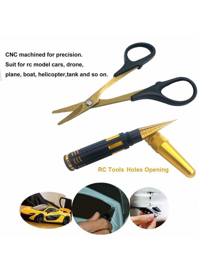 Nuofan Body Reamer 0-14mm Hole Puncher w/Sleeve & Curved Scissors Set for RC Car Bodyshell Hobby Tools - Image 4
