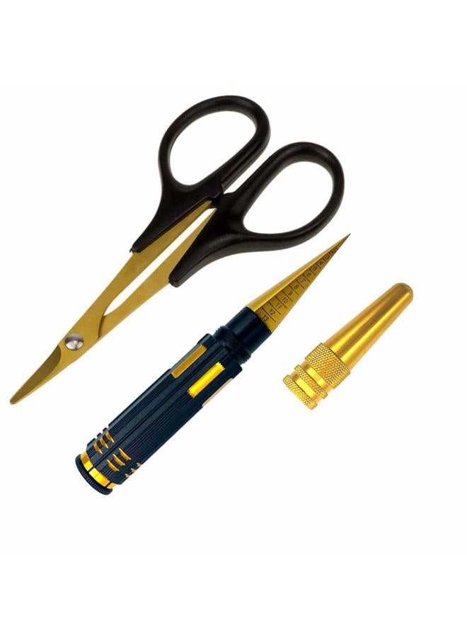 Nuofan Body Reamer 0-14mm Hole Puncher w/Sleeve & Curved Scissors Set for RC Car Bodyshell Hobby Tools - Image 1