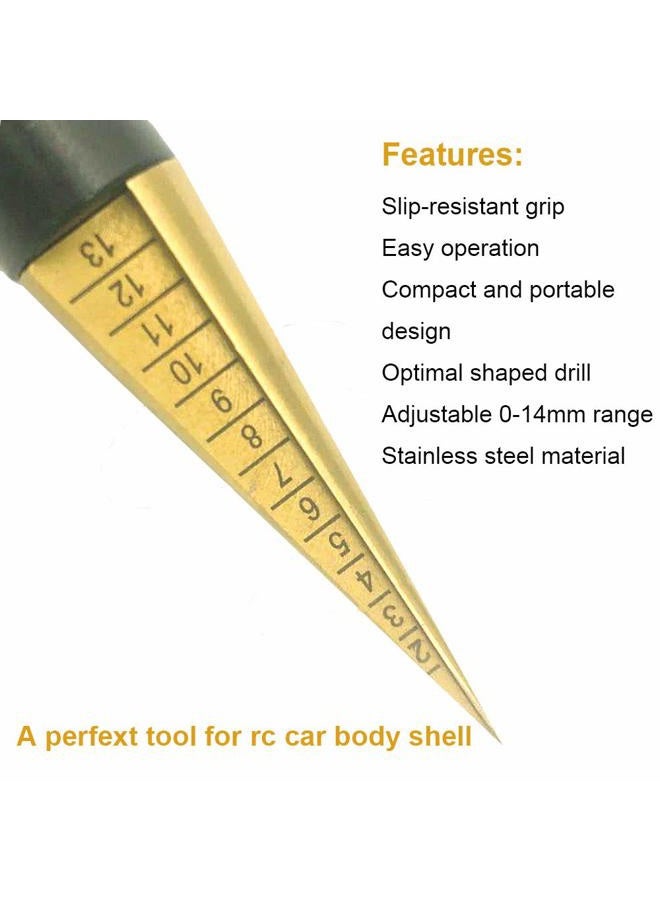 Nuofan Body Reamer 0-14mm Hole Puncher w/Sleeve & Curved Scissors Set for RC Car Bodyshell Hobby Tools - Image 3