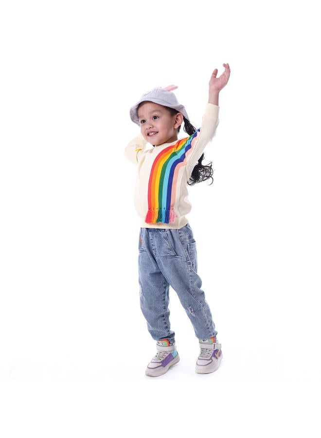 BINIDUCKLING Toddler Crew Neck Rainbow Sweatshirt Girls 2T - Image 5