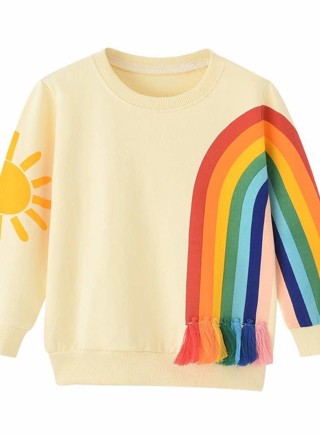 BINIDUCKLING Toddler Crew Neck Rainbow Sweatshirt Girls 2T - Image 1